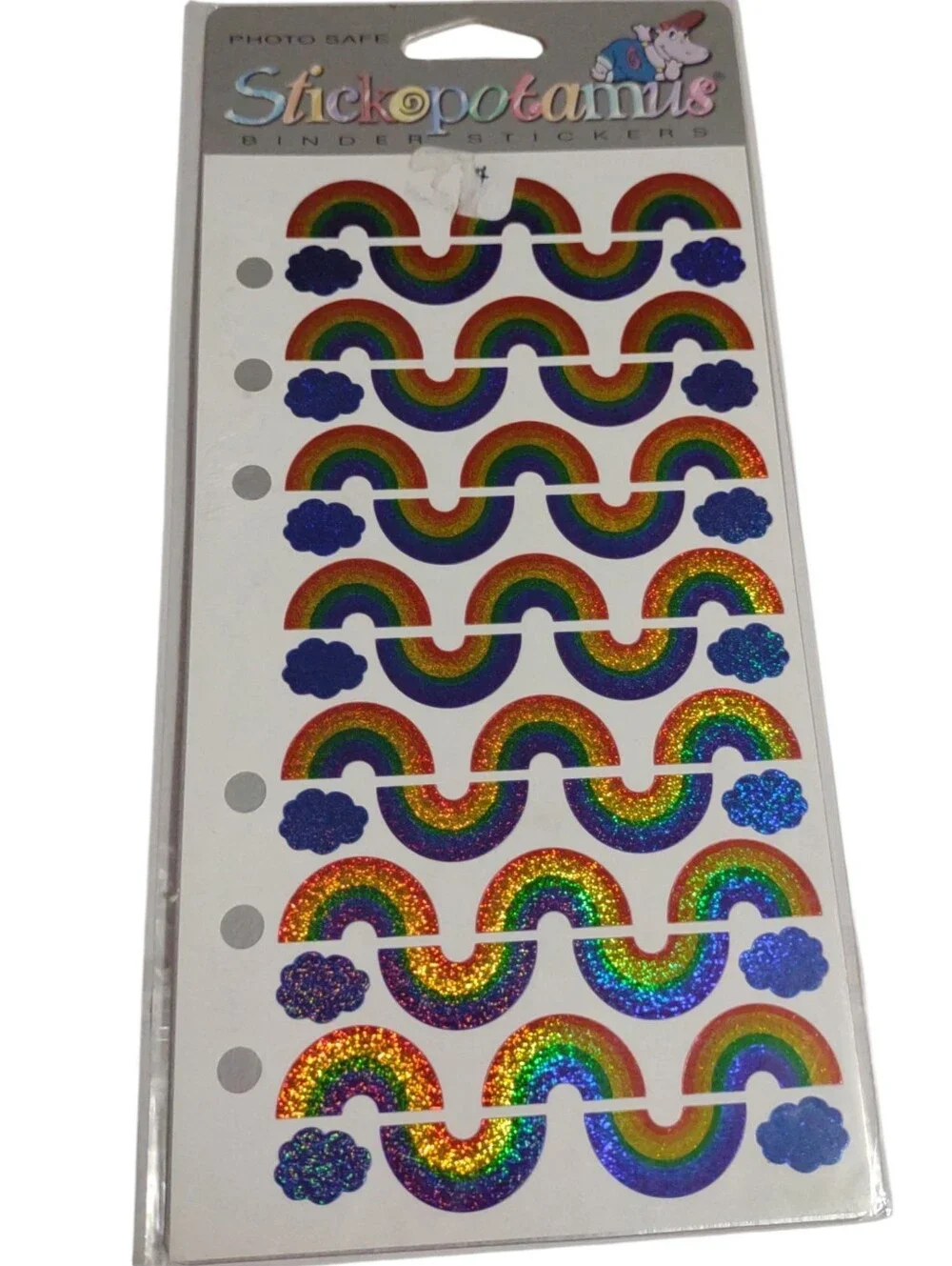 Vintage Rainbow Stickers Stickopotamus Holographic Stickers Rainbow & Clouds
